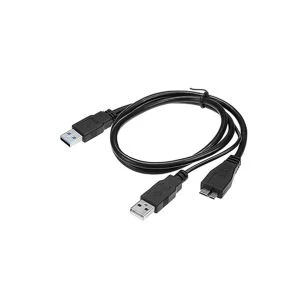 Podwójny kabel zasilający USB 3.0 typu A męski na USB 3.0 Micro HDD Splitter