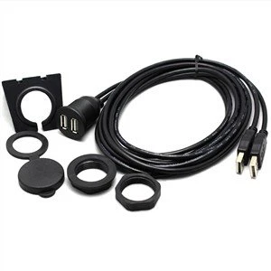 Podwójny USB 2.0 męski na żeński z panelem podtynkowym