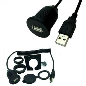 Wodoodporny kabel USB 2. 0 do montażu podtynkowego w desce rozdzielczej samochodu